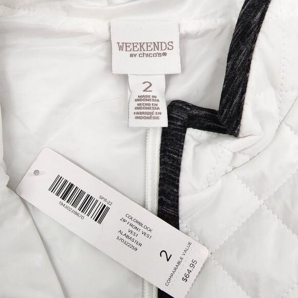 Weekends By Chico's Quilted Zip Front Vest - Picture 3 of 8